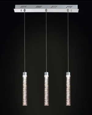 Crackle 3Lt Bar Pendant Chrome