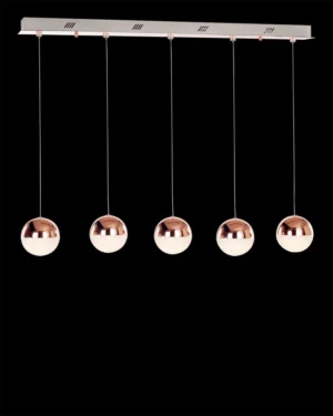 Eclipse 5Lt Bar Pendant Copper Dimmable