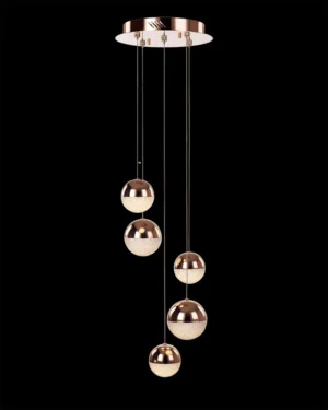 Eclipse 5Lt Spiral Pendant Copper Dimmable