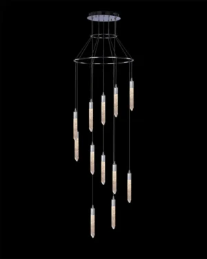 Shard 12 Lt Round Pendant Chrome