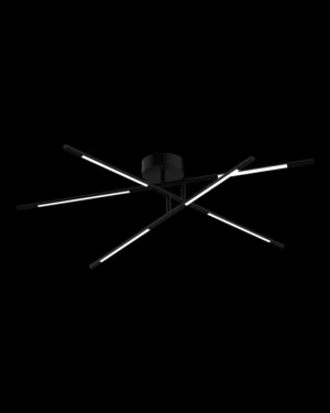 Tubular 6Lt Ceiling Flush Matt Black Model A